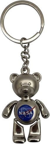 NASA Worm Logo Space Souvenir Icons Metal Durable Novelty Bear Keychain, Silver, One size in Kuwait