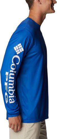 Columbia Men's Terminal Tackle PFG Carey Chen Long Sleeve, Vivid Blue/White Intruder, Small in Saudi Arabia
