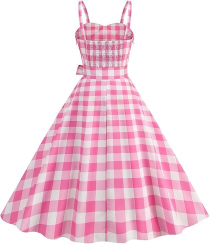 Adult Doll Movie Women Costume Halloween Carnival Cosplay Party Retro Pink Dress in Saudi Arabia