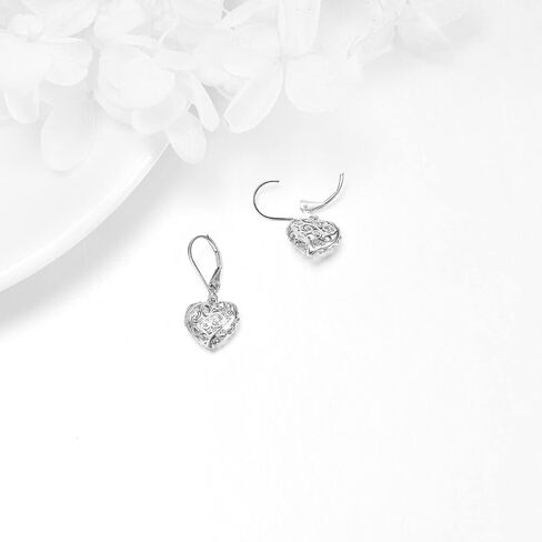 925 Sterling Silver Leverback Earrings Vintage Filigree Dangle Drop Earrings Jewelry Birthday Gifts for Women in Saudi Arabia