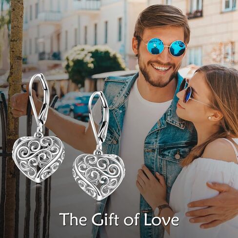 925 Sterling Silver Leverback Earrings Vintage Filigree Dangle Drop Earrings Jewelry Birthday Gifts for Women in Saudi Arabia