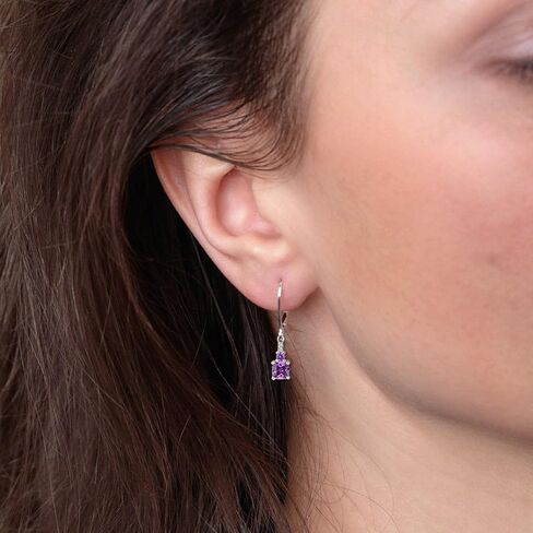 Starchenie Women's Dangle Earrings 925 Sterling Silver Princess Cut Leverback Earrings Gemstones Jewelry in Saudi Arabia