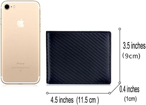 YUZEYNUF Mens Slim Wallet with RFID Blocking Bifold Credit Card Holder for Men with 1 Coin Pocket (Black) in Saudi Arabia