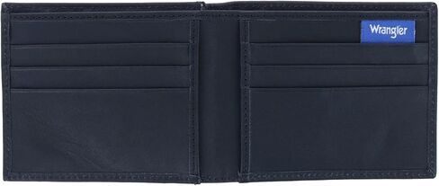 Wrangler Men's Leather Bifold Wallet, Black in Saudi Arabia