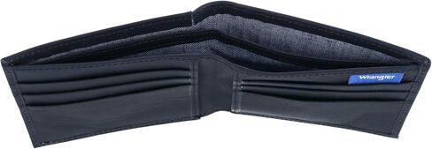 Wrangler Men's Leather Bifold Wallet, Black in Saudi Arabia