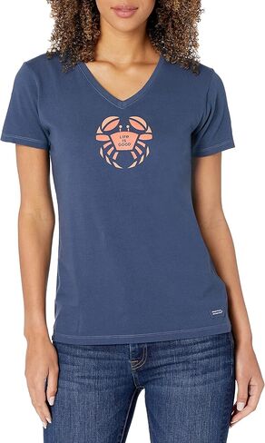 Life is Good womens Womens Crusher V-Neck Graphic T-Shirt Shirt in Kuwait