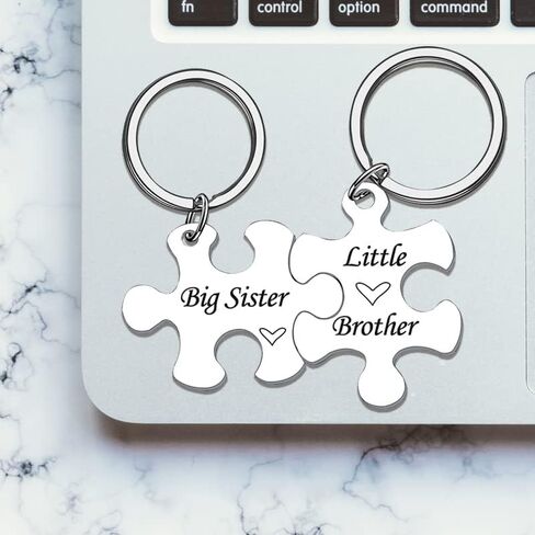 هدايا عيد ميلاد الاخت للبنات هدايا عيد الميلاد للاخ والاولاد هدايا غير بيولوجية للاخت الكبرى والاخ الصغير سلاسل مفاتيح متطابقة لشخصين، فضي، S, فضي in Kuwait