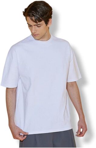 EDUARDO Men's Anyone Over Fit Casual Top, Short-Sleeve Cotton Modal Blend Basic T-Shirt. in Saudi Arabia