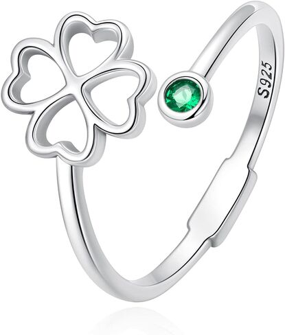 LAWOTY 925 Sterling Silver Rings for Women Girls Adjustable Open Oxidation Vintage Rings Moon Rings for Christmas Birthday Gifts… in Saudi Arabia