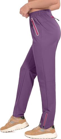 سروال حريمي من Mapamyumco بعامل حماية من أشعة الشمس 50+ قابل للتمدد سريع الجفاف وخفيف الوزن للجولف والمشي لمسافات طويلة والرحلات وجيوب معدنية بسحاب in Kuwait