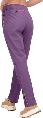 سروال حريمي من Mapamyumco بعامل حماية من أشعة الشمس 50+ قابل للتمدد سريع الجفاف وخفيف الوزن للجولف والمشي لمسافات طويلة والرحلات وجيوب معدنية بسحاب in Kuwait