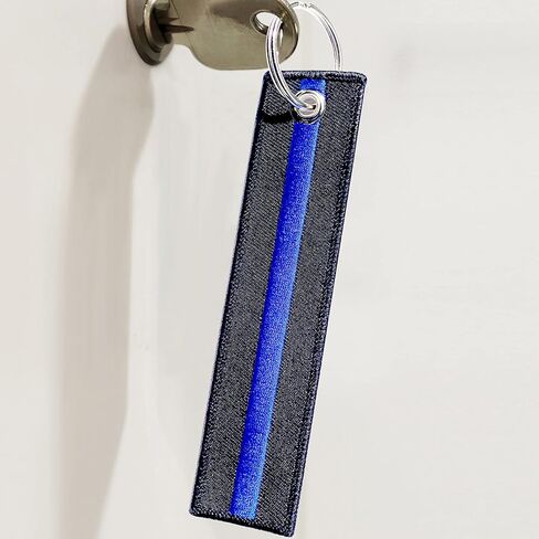 KINBOIN 3PCS Thin Blue Line and Skull Tags Key Ring, American Flag Keychain Tag with Police Law Enforcement - Keys, Cars, Motorcycles, Backpacks, Luggage, and Gifts, Thin Bule Line in Kuwait