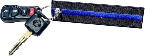 KINBOIN 3PCS Thin Blue Line and Skull Tags Key Ring, American Flag Keychain Tag with Police Law Enforcement - Keys, Cars, Motorcycles, Backpacks, Luggage, and Gifts, Thin Bule Line in Kuwait