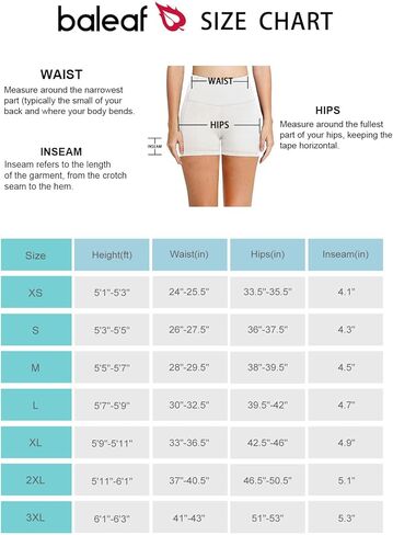BALEAF Biker Shorts Women Yoga Gym Workout Spandex Running Volleyball Tummy Control Compression Shorts with Pockets 5" 2-Pack Black/White L in Saudi Arabia
