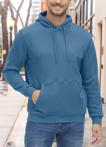 BIYLACLESEN Men's Pullover Hoodie Sweatshirt Soft Fleece Lined Hoodies Athletic Hooded Sweatshirt with Kangaroo Pockets in Kuwait