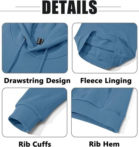 BIYLACLESEN Men's Pullover Hoodie Sweatshirt Soft Fleece Lined Hoodies Athletic Hooded Sweatshirt with Kangaroo Pockets in Kuwait