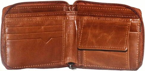 Premium Zipper Men's Leather Wallet - Sleek and Secure Travel Essential in Saudi Arabia