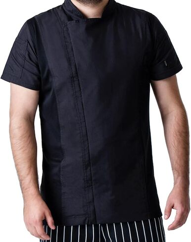 Lazzar Men Chef Coat Working | Dryfit | Concealed Zipper With Flap | Contrast Sleeves | Thermometer Pouch | Made in Mexico in Saudi Arabia