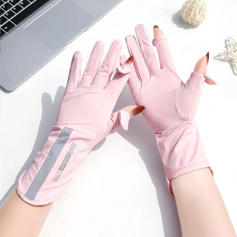قفازات نسائية للحماية من أشعة الشمس فوق البنفسجية، قفازات كاملة الأصابع تعمل باللمس غير قابلة للانزلاق، قفازات صيفية قابلة للتنفس في الهواء الطلق in Kuwait
