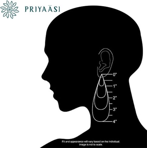 أقراط متدلية من الألماس الأمريكي مطلية بالذهب من Priyaasi in Saudi Arabia