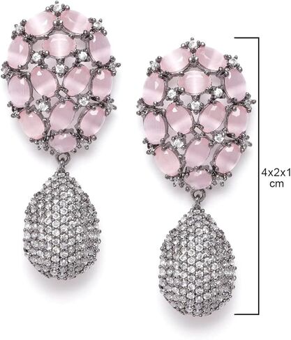 أقراط متدلية من الألماس الأمريكي مطلية بالذهب من Priyaasi in Kuwait