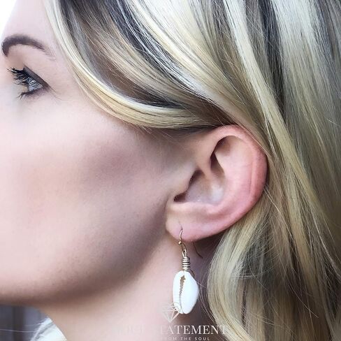 Soul Statement Women's Cowrie Earrings Seashell Dangle Earring Set in Kuwait