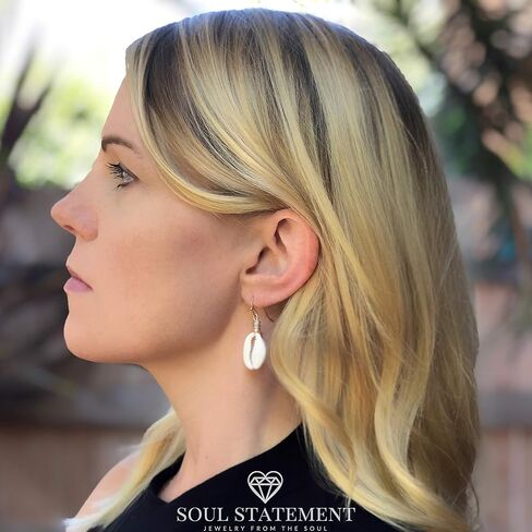 Soul Statement Women's Cowrie Earrings Seashell Dangle Earring Set in Kuwait