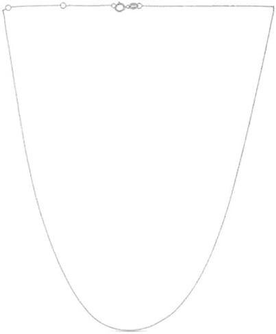 صفقة الماس 14 قيراط من الذهب الأبيض الصلب 0.8 مم سلسلة كابل قابلة للتمديد للمعلقات والسحر مع إغلاق حلقة الربيع (حلقة القفز عند 16 بوصة) in Kuwait