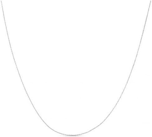 صفقة الماس 14 قيراط من الذهب الأبيض الصلب 0.8 مم سلسلة كابل قابلة للتمديد للمعلقات والسحر مع إغلاق حلقة الربيع (حلقة القفز عند 16 بوصة) in Kuwait