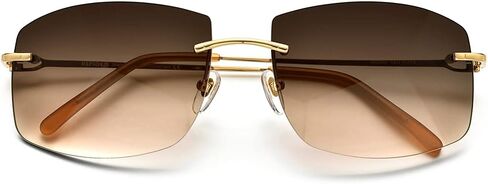 HEPIDEM Rimless Rectangle UV400 Oversize Square Sunglasses for Men with Nylon Lens in Saudi Arabia