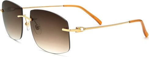 HEPIDEM Rimless Rectangle UV400 Oversize Square Sunglasses for Men with Nylon Lens in Saudi Arabia