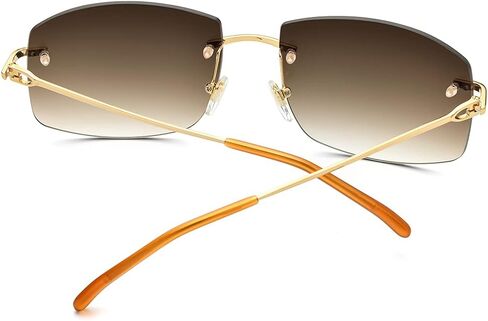 HEPIDEM Rimless Rectangle UV400 Oversize Square Sunglasses for Men with Nylon Lens in Saudi Arabia