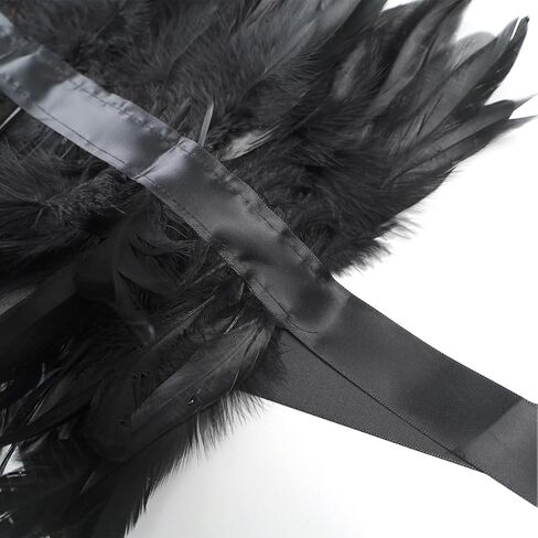 Losnexiw Women's Gothic Black Feather Maleficent Raven Swan Witch Costume for Halloween in Saudi Arabia
