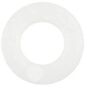 PC (Polycarbonate) Flat Washer, Plain Finish, Off-White, 1/4" Hole Size, 0.25" ID, 0.5" OD, 0.06" Nominal Thickness (Pack of 25)