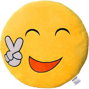 وسادة EvZ Emoji Yes Emoticon وسادة ناعمة محشوة من القطيفة، معتمدة رسميًا، 32 سم أصفر