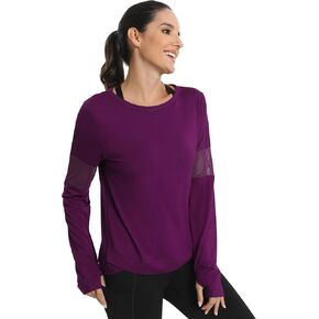ICTIVE Long Sleeve Workout Shirts for Women Loose Fit Workout Tops Running Shirts with Thumb Hole