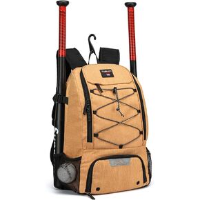 TUGUAN Baseball Bags for Adults Mens with Fence Hook, Laptop Compartment, Shoes Compartment & Glove Holder Portable Youth Boys Softball Backpack Coaches Catchers Team Equipment Gear Bags
