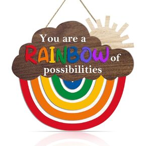 OLMIXA Earth Reading Book Wooden Hanging Sign (11.6x12.2inch), Reading Will Take You Everywhere Inspirational Quote Door Hanger Sign, Educational Reading Sign for Library Study Classroom Decor