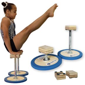 Tumbl Trak 3 in 1 Adjustable Handstand Canes – High Canes, Low Canes & Yoga Blocks – Gymnastics, Acrobatics, & Contortionist Equipment for Skill Development