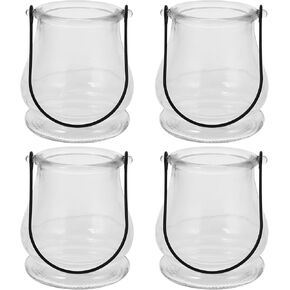 Cabilock 4pcs Hanging Candle Holder- Clear Glass Tealight Holder,Air Plant Terrarium Supplies for Wedding Favors, Votive Candle Holders,Christmas Decorations
