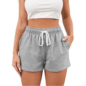 SOLY HUX Women's Track Shorts High Waist Casual Pocket Shorts Straight Leg Sports Short Pants
