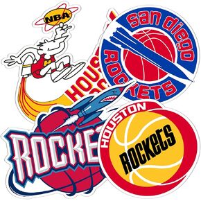 Desert Cactus Houston Rockets Stickers NBA Officially Licensed Vinyl Decal Laptop Water Bottle Car Scrapbook (Vintage Sheet)