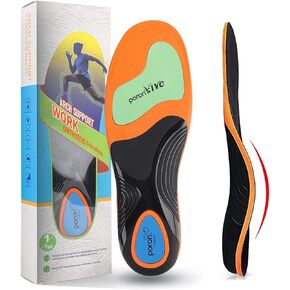 Work Boot Insoles for Standing All Day, High Arch Support Orthotic Shoe Inserts Relief Plantar Fasciitis, Flat Feet,Achilles Tendonitis- Soft Comfortable Anti Fatigue Cloudsole Insoles for Men Women-L