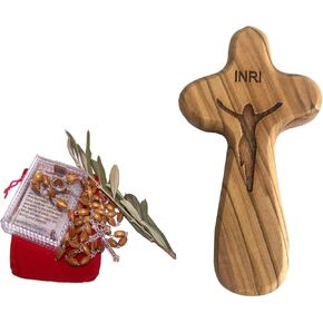 Holy Land Market Catholic Rosary with Crucifix Holding/Comfort Cross