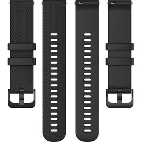 Disscool Compatible for Garmin Venu 2 plus Watch Bands, 20mm silicone Quick Release Soft Rubber Wrist Smart Watch band Replacement for Garmin Vivomove sport Black