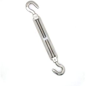 Marine Grade Stainless Steel 316 Hook and Hook Turnbuckle, 1000lbs Working Load Limit, 3/8" Threaded Heavy Duty,Durable,Weather Resistant