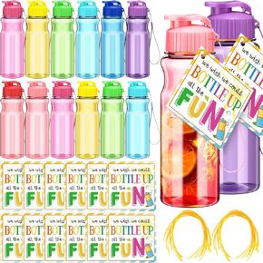 Water Bottles Bulk End of the Year Gifts for Students 18 oz Portable Sports Water Bottle Summer Graduation Student Gifts from Teacher for Kids School Classroom Prizes Goodie Bag (12)