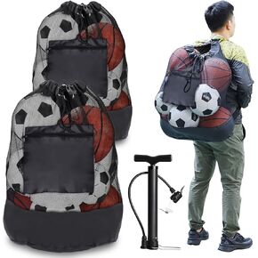 حقيبة كرة رياضية كبيرة جدًا، كرة القدم الطائرة وكرة السلة وحقيبة شبكية كبيرة مع أشرطة كتف مزدوجة قابلة للتعديل، كرة تخزين معدات التدريب برباط L in Kuwait