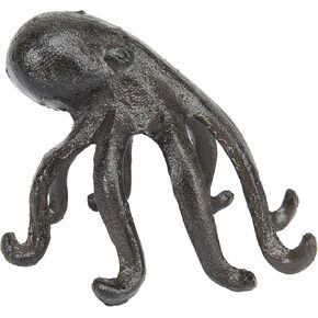 Creative Co-Op Eclectic Cast Iron Octopus Figurine Phone/Tablet Holder, Dark Brown