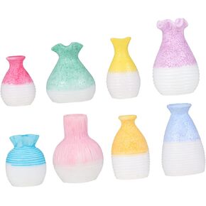 YARNOW Mini Flower Vase 8pcs Mini Vase para Mesa De Ceramic for Flowers Vintage Glass Vase Small Plastic Flower Vase Flower Arrangement Vase Miniature Vase Resin Flower Vase Baby